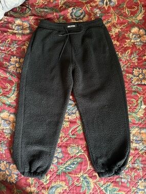 Hollister Black Sherpa Jogger Track Pants